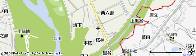 愛知県豊川市三上町（西六盃）周辺の地図