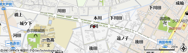 愛知県西尾市一色町赤羽（内川）周辺の地図