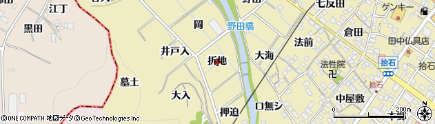 愛知県蒲郡市拾石町折地周辺の地図