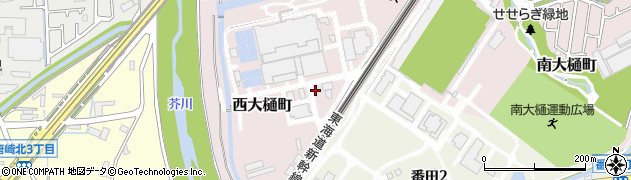 大阪府高槻市西大樋町周辺の地図