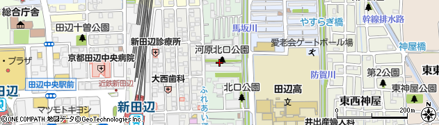 京都府京田辺市河原北口周辺の地図