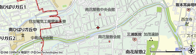 兵庫県川西市南花屋敷周辺の地図