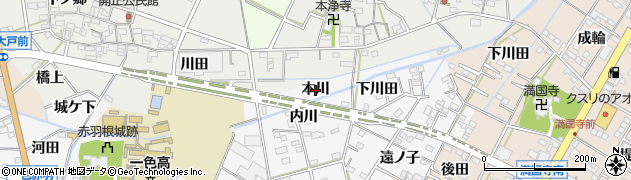 愛知県西尾市一色町赤羽（本川）周辺の地図