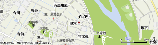 愛知県豊川市三上町（奥穴）周辺の地図