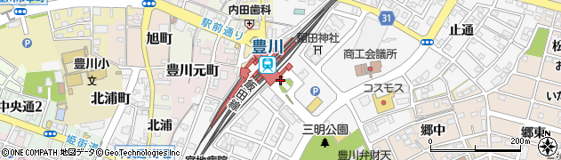 豊川駅東口周辺の地図