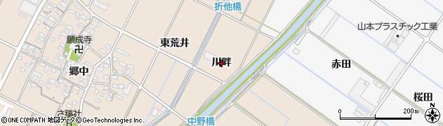 愛知県西尾市吉良町中野（川畔）周辺の地図