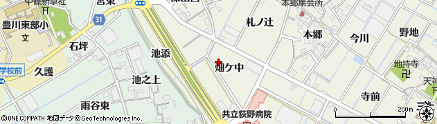 愛知県豊川市三上町畑ケ中周辺の地図