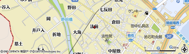 愛知県蒲郡市拾石町法前周辺の地図