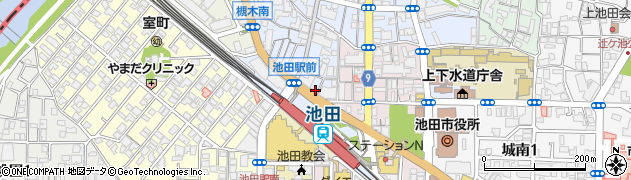 ひら川＆頓珍館 池田駅前店周辺の地図