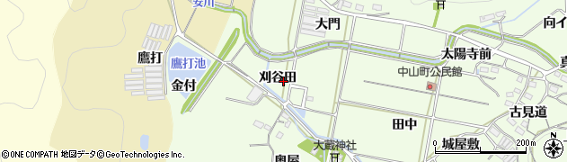愛知県豊橋市石巻中山町（刈谷田）周辺の地図