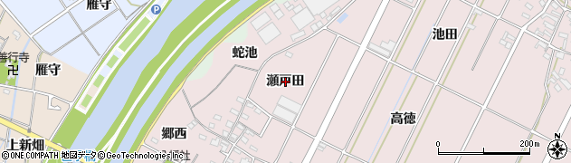 愛知県西尾市吉良町下横須賀（瀬戸田）周辺の地図