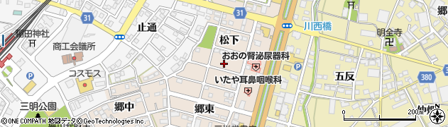 愛知県豊川市馬場町松下周辺の地図