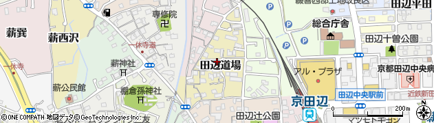 京都府京田辺市田辺道場周辺の地図