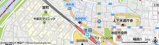 池田駅前周辺の地図