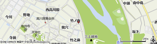 愛知県豊川市三上町（竹ノ内）周辺の地図