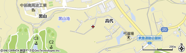 愛知県武豊町（知多郡）冨貴（高代）周辺の地図