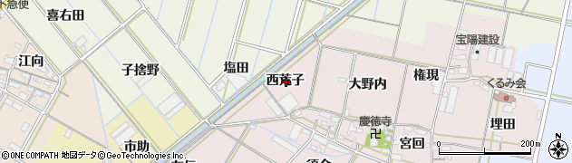 愛知県西尾市一色町池田西荒子周辺の地図