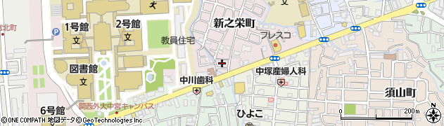 大阪府枚方市新之栄町3周辺の地図