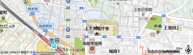 大阪府池田市大和町周辺の地図