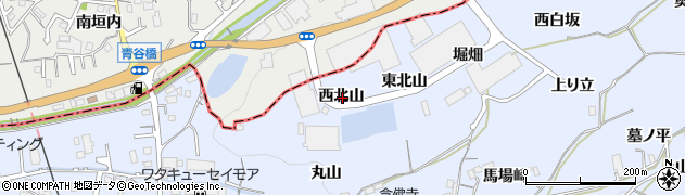 京都府綴喜郡井手町多賀西北山周辺の地図