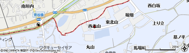 京都府井手町（綴喜郡）多賀（西北山）周辺の地図