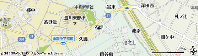 愛知県豊川市三谷原町（石坪）周辺の地図