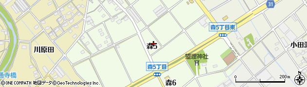 愛知県豊川市森周辺の地図