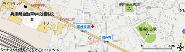 兵庫県姫路市御国野町国分寺164周辺の地図