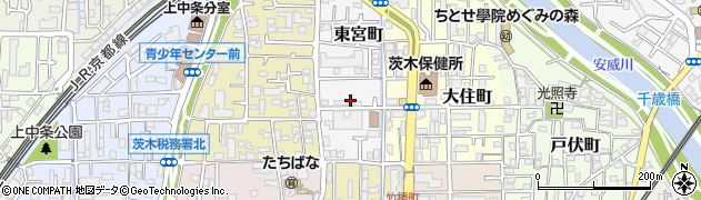 大阪府茨木市東宮町周辺の地図