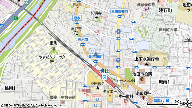 〒563-0056 大阪府池田市栄町の地図