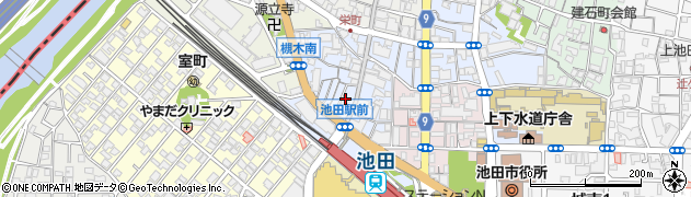 大阪府池田市栄町周辺の地図