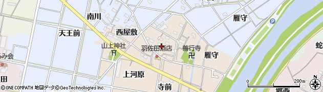 愛知県西尾市笹曽根町（中屋敷）周辺の地図