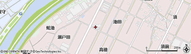 愛知県西尾市吉良町下横須賀池田11周辺の地図