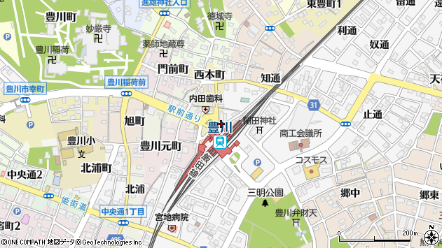 〒442-0034 愛知県豊川市西本町の地図