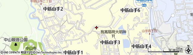 兵庫県宝塚市中筋山手周辺の地図