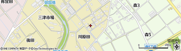 愛知県豊川市為当町（川原田）周辺の地図