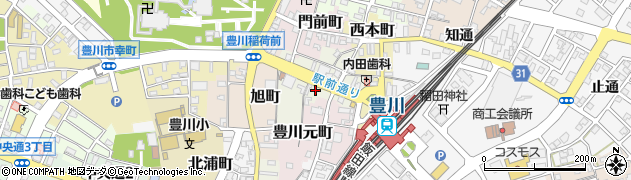 玉川うどん 豊川駅前店周辺の地図