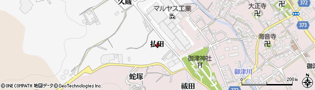 愛知県豊川市御津町豊沢払田周辺の地図