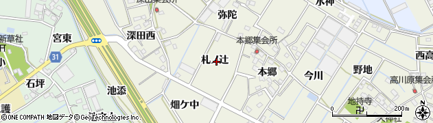 愛知県豊川市三上町札ノ辻周辺の地図