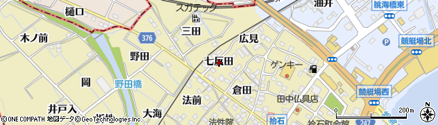 愛知県蒲郡市拾石町七反田周辺の地図