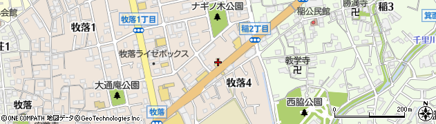 ＨｏｎｄａＣａｒｓ大阪箕面牧落店周辺の地図