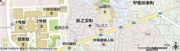 大阪府枚方市新之栄町周辺の地図