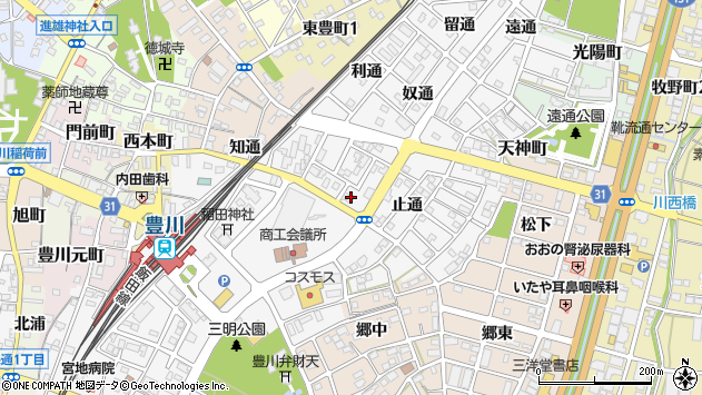 〒442-0033 愛知県豊川市豊川町の地図