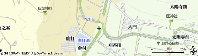 愛知県豊橋市石巻中山町（金付）周辺の地図