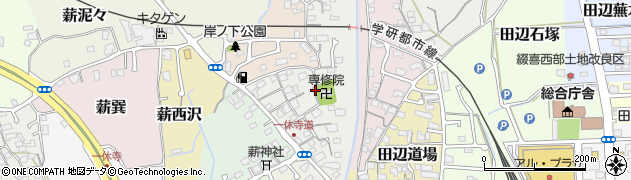 京都府京田辺市薪天神堂周辺の地図