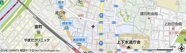 大阪府池田市栄町8周辺の地図