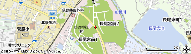 大阪府枚方市長尾宮前周辺の地図