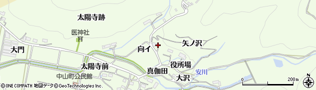 愛知県豊橋市石巻中山町向イ周辺の地図