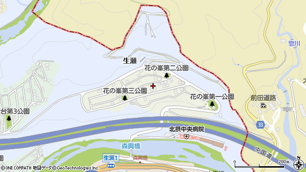 〒669-1121 兵庫県西宮市花の峯の地図