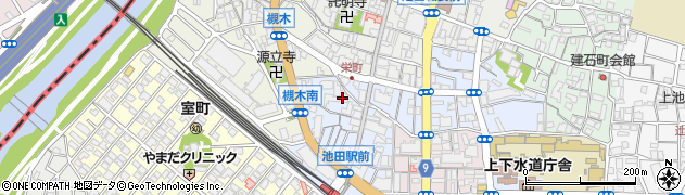 大阪府池田市栄町6周辺の地図